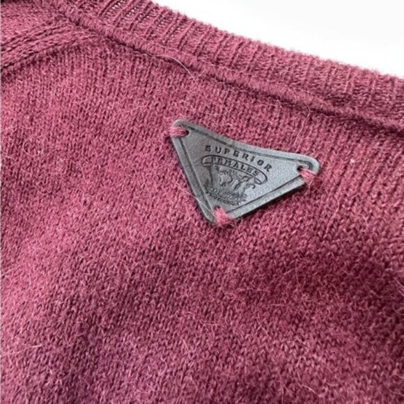 DIESEL Alpaca Wool Blend Burgundy Red Y2K Fitted Knit Ribbed Sweater Dress Small - Picture 6 of 14